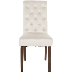 Juego de 2 sillas de comedor de terciopelo color crema Lisburn Juego de 2 sillas de comedor de terciopelo color crema Lisburn