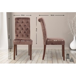 Juego de 2 sillas de comedor Lisburn en terciopelo marrón Juego de 2 sillas de comedor Lisburn en terciopelo marrón