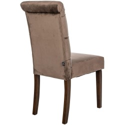Juego de 2 sillas de comedor Lisburn en terciopelo marrón Juego de 2 sillas de comedor Lisburn en terciopelo marrón