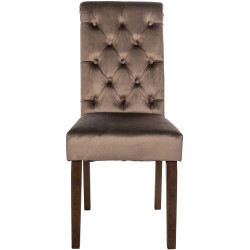 Juego de 2 sillas de comedor Lisburn en terciopelo marrón Juego de 2 sillas de comedor Lisburn en terciopelo marrón