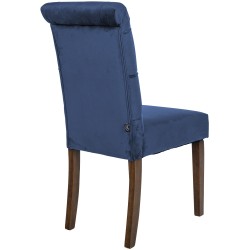Juego de 2 sillas de comedor Lisburn en terciopelo azul Juego de 2 sillas de comedor Lisburn en terciopelo azul