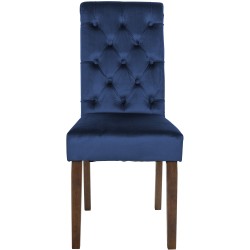 Juego de 2 sillas de comedor Lisburn en terciopelo azul Juego de 2 sillas de comedor Lisburn en terciopelo azul