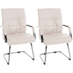Juego de 2 sillas de visita Sievert color crema