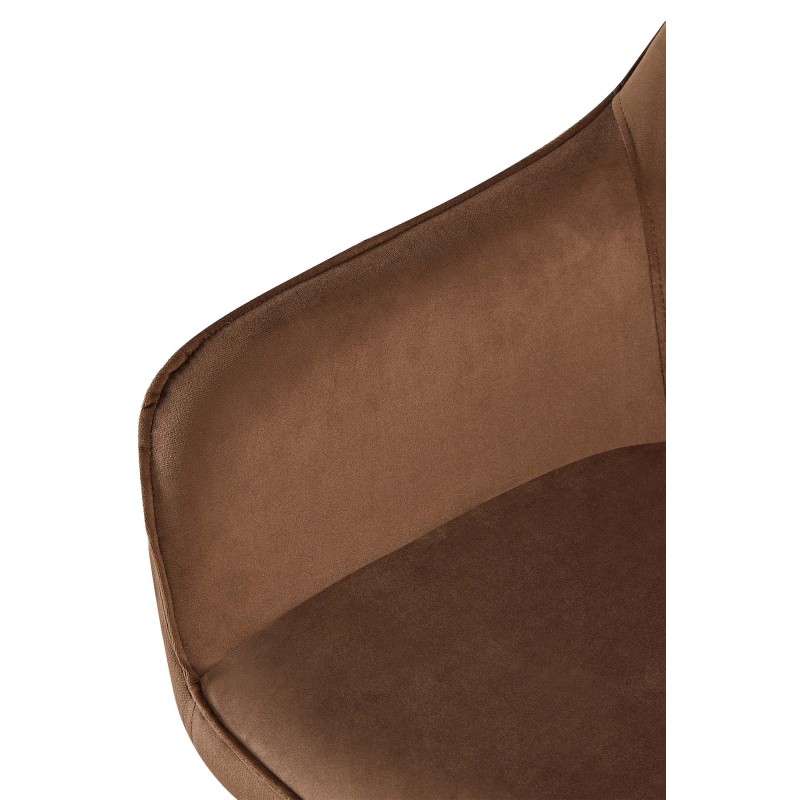 Silla de comedor Boise en terciopelo marrón