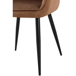 Silla de comedor Boise en terciopelo marrón Silla de comedor Boise en terciopelo marrón