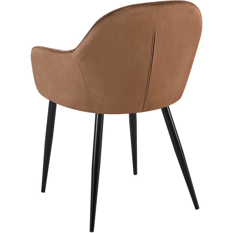 Silla de comedor Boise en terciopelo marrón