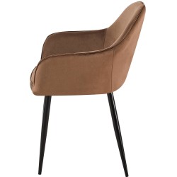Silla de comedor Boise en terciopelo marrón Silla de comedor Boise en terciopelo marrón