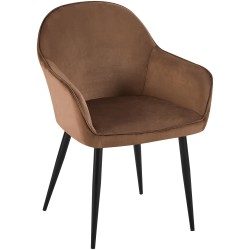 Silla de comedor Boise en terciopelo marrón Silla de comedor Boise en terciopelo marrón