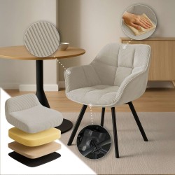 Silla de comedor Jordi Cord color crema