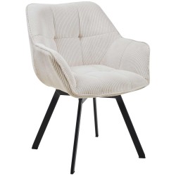 Silla de comedor Jordi Cord color crema Silla de comedor Jordi Cord color crema