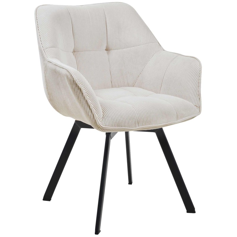 Silla de comedor Jordi Cord color crema