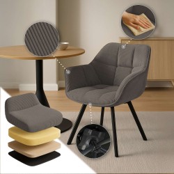 Silla de comedor Jordi Cord marrón