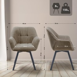Silla de comedor Jordi Cord marrón Silla de comedor Jordi Cord marrón
