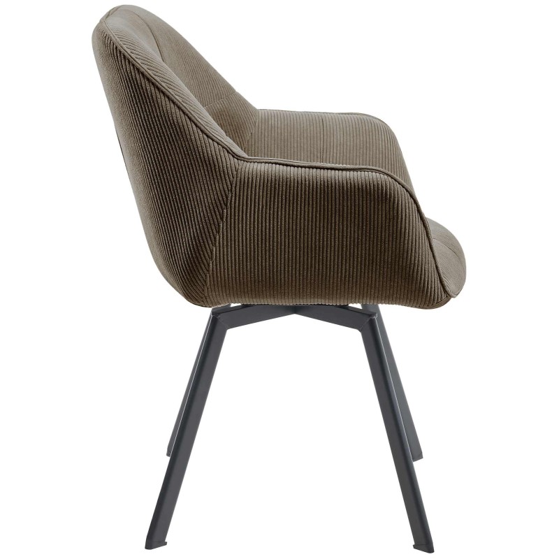 Silla de comedor Jordi Cord marrón