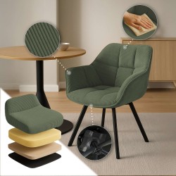 Silla de comedor verde Jordi Cord