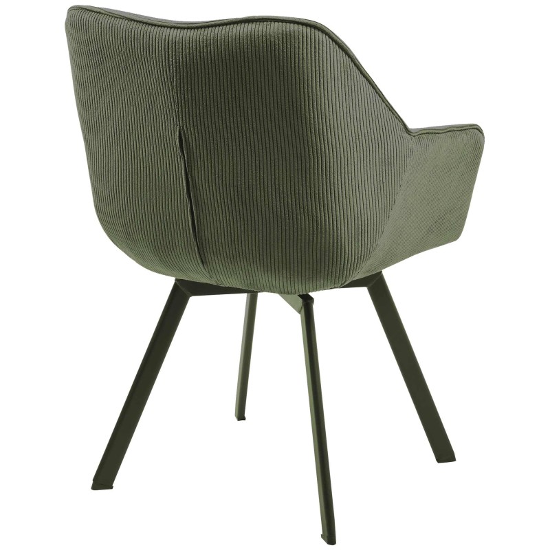 Silla de comedor verde Jordi Cord
