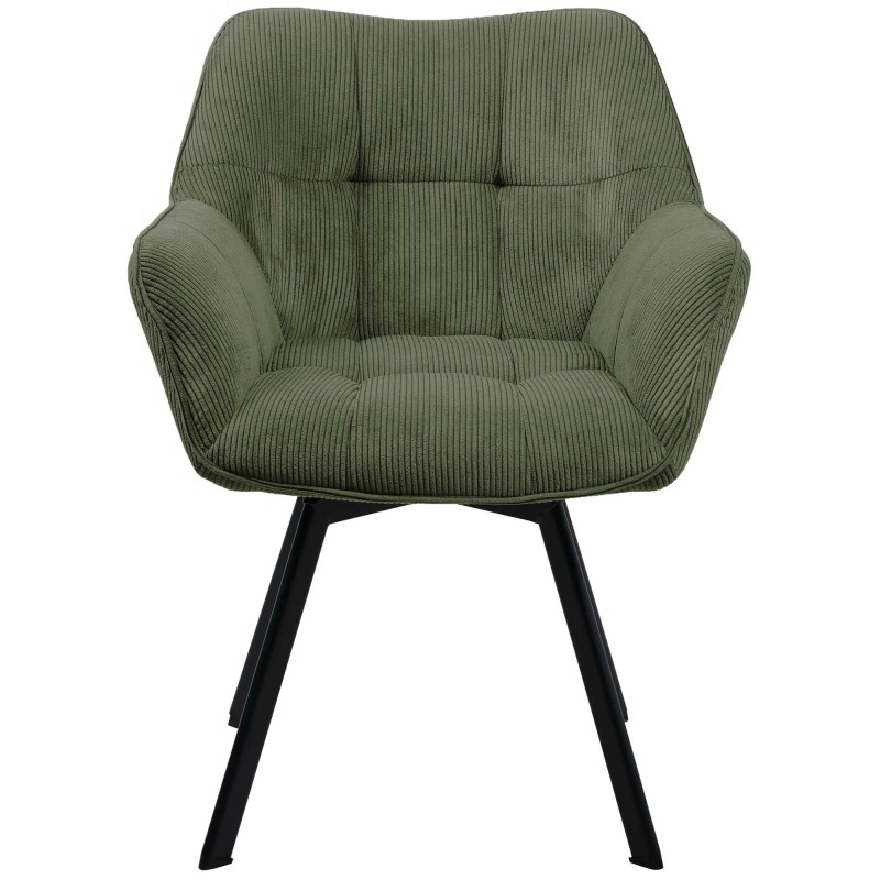 Silla de comedor verde Jordi Cord