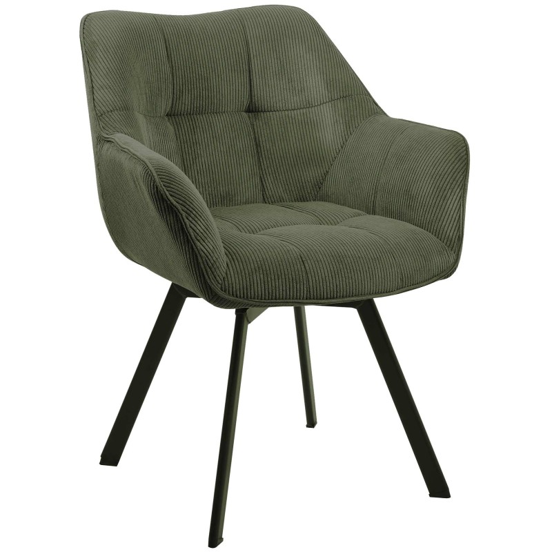Silla de comedor verde Jordi Cord