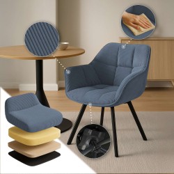 Silla de comedor azul Jordi Cord