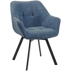 Silla de comedor azul Jordi Cord Silla de comedor azul Jordi Cord