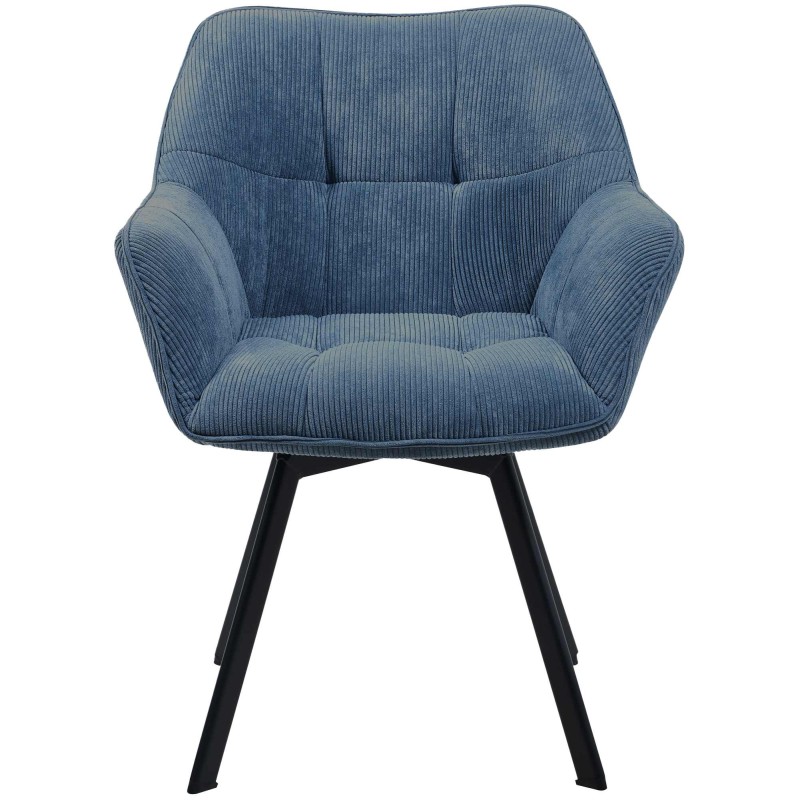 Silla de comedor azul Jordi Cord