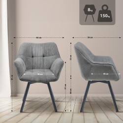 Silla de comedor Jordi Cord gris Silla de comedor Jordi Cord gris