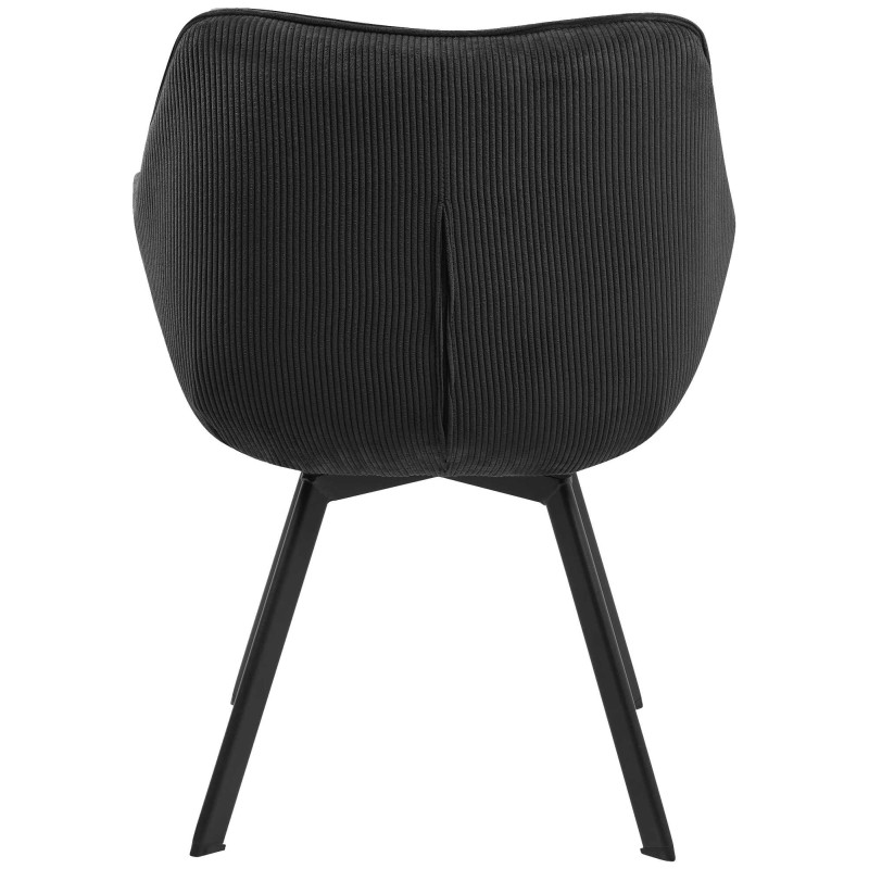 Silla de comedor negra Jordi Cord