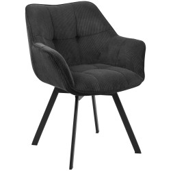 Silla de comedor negra Jordi Cord Silla de comedor negra Jordi Cord