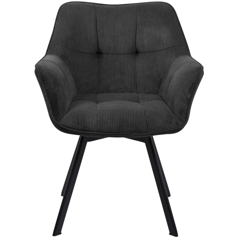 Silla de comedor negra Jordi Cord