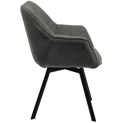 Silla de comedor Jordi Cord gris oscuro