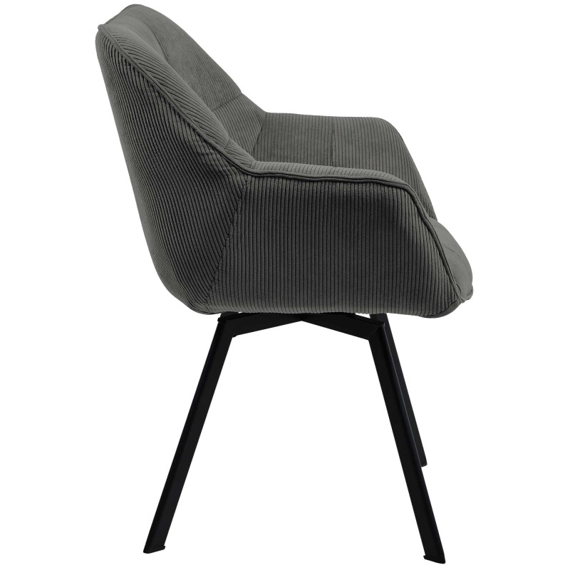 Silla de comedor Jordi Cord gris oscuro