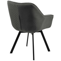 Silla de comedor Jordi Cord gris oscuro