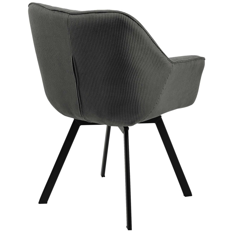 Silla de comedor Jordi Cord gris oscuro