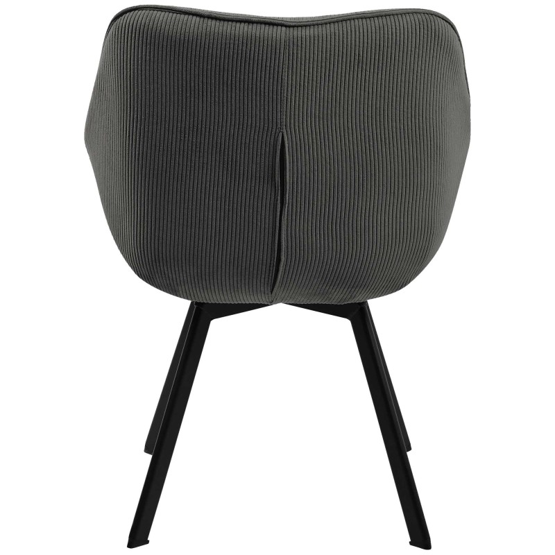 Silla de comedor Jordi Cord gris oscuro