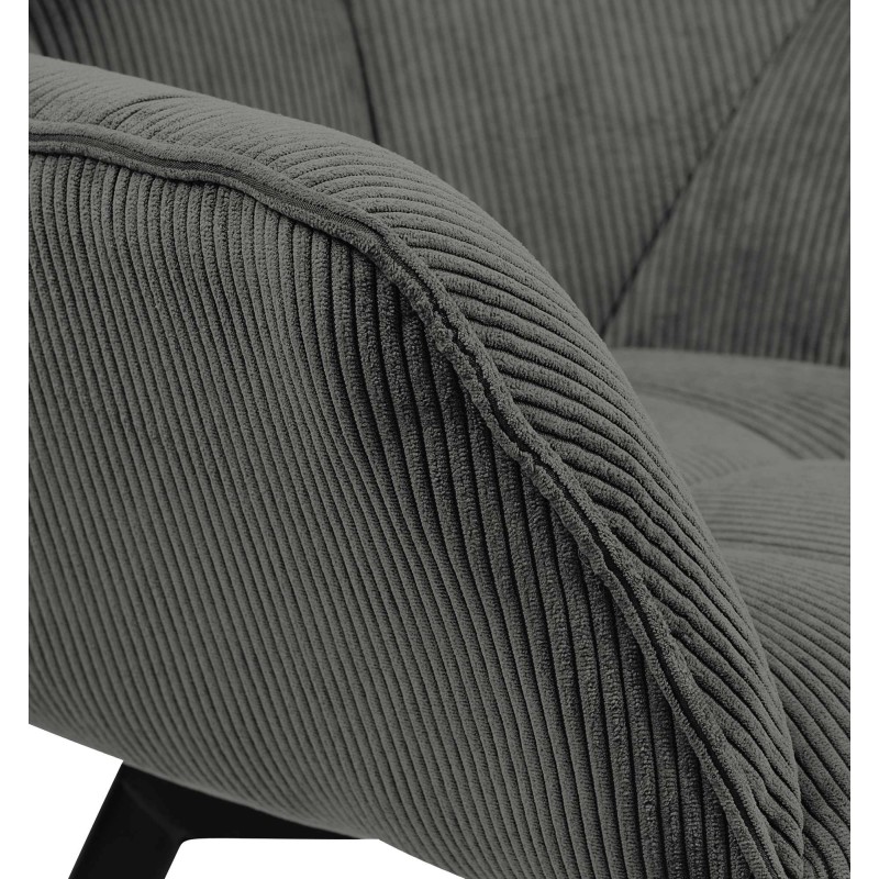 Silla de comedor Jordi Cord gris oscuro