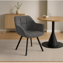 Silla de comedor Jordi Cord gris oscuro