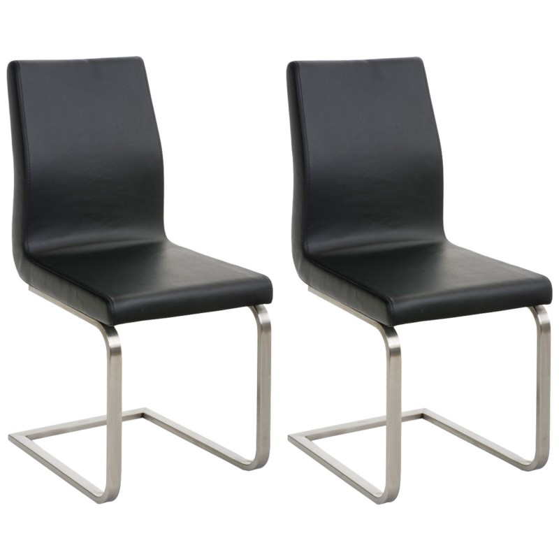 Juego de 2 sillas de comedor Belfort negras Juego de 2 sillas de comedor Belfort negras