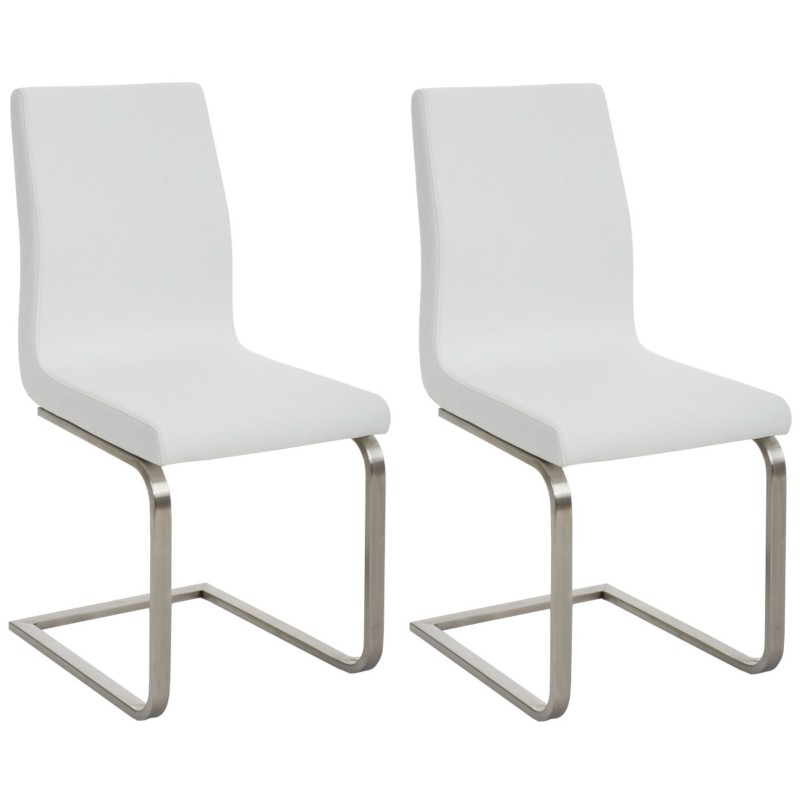 Juego de 2 sillas de comedor Belfort blancas Juego de 2 sillas de comedor Belfort blancas