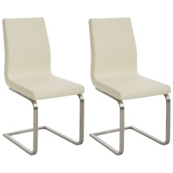 Juego de 2 sillas de comedor Belfort color crema