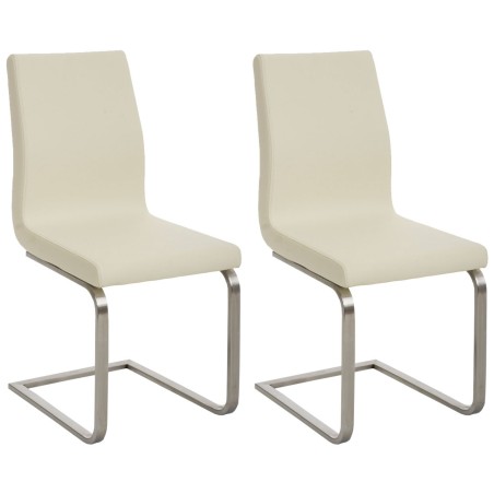 Juego de 2 sillas de comedor Belfort color crema