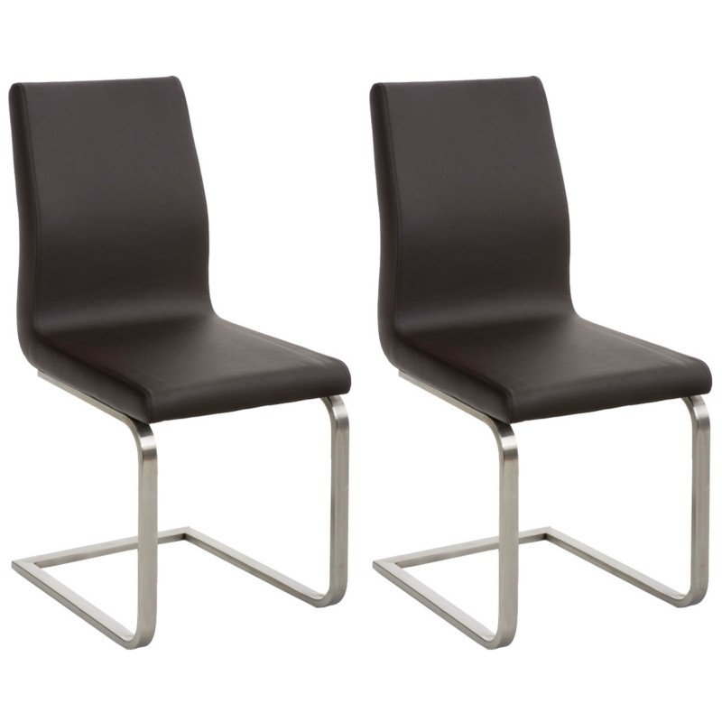 Juego de 2 sillas de comedor Belfort marrones