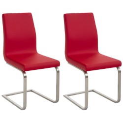Juego de 2 sillas de comedor Belfort rojas
