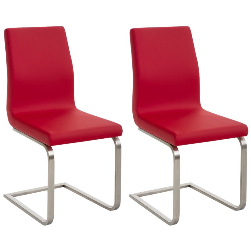Juego de 2 sillas de comedor Belfort rojas Juego de 2 sillas de comedor Belfort rojas