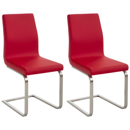 Juego de 2 sillas de comedor Belfort rojas