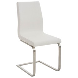 Juego de 2 sillas de comedor Belfort de tela blanca Juego de 2 sillas de comedor Belfort de tela blanca