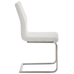 Juego de 2 sillas de comedor Belfort de tela blanca Juego de 2 sillas de comedor Belfort de tela blanca