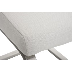 Juego de 2 sillas de comedor Belfort de tela blanca Juego de 2 sillas de comedor Belfort de tela blanca