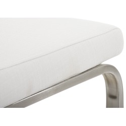 Juego de 2 sillas de comedor Belfort de tela blanca Juego de 2 sillas de comedor Belfort de tela blanca