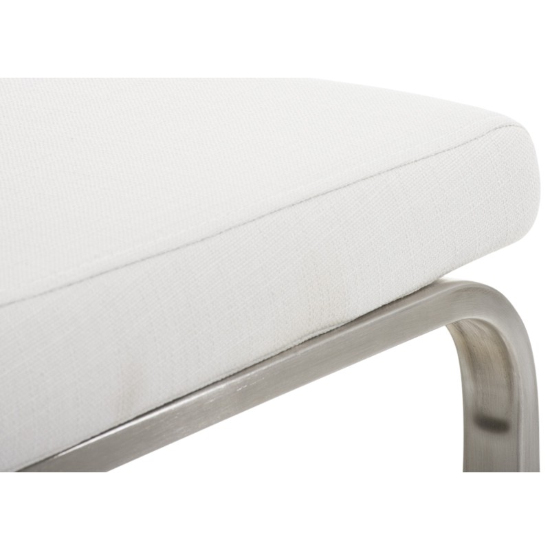 Juego de 2 sillas de comedor Belfort de tela blanca