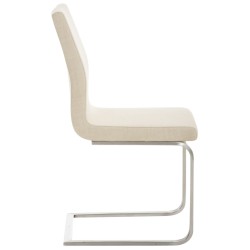 Juego de 2 sillas de comedor Belfort de tela color crema